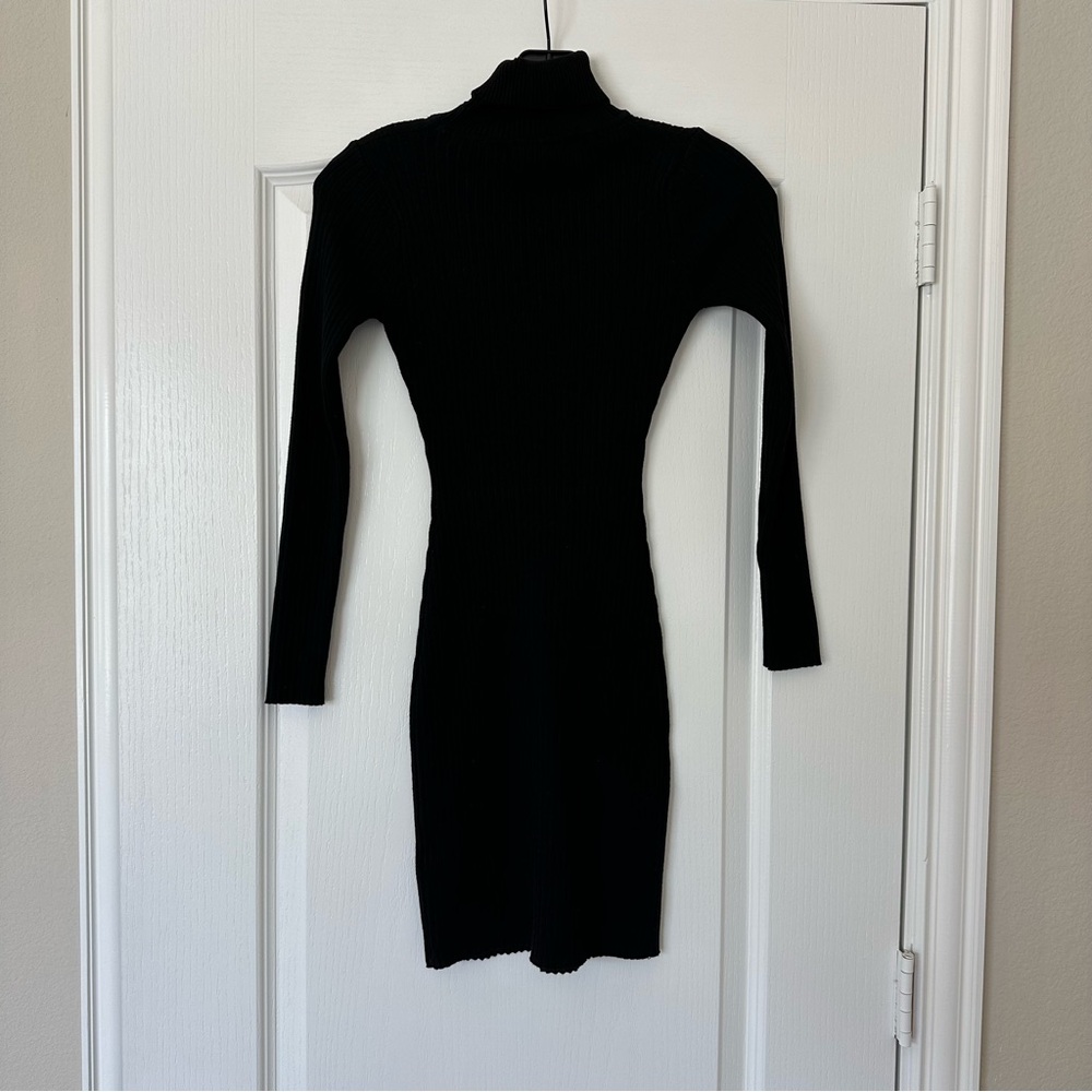 Charlotte Russe black ribbed turtleneck mini dress